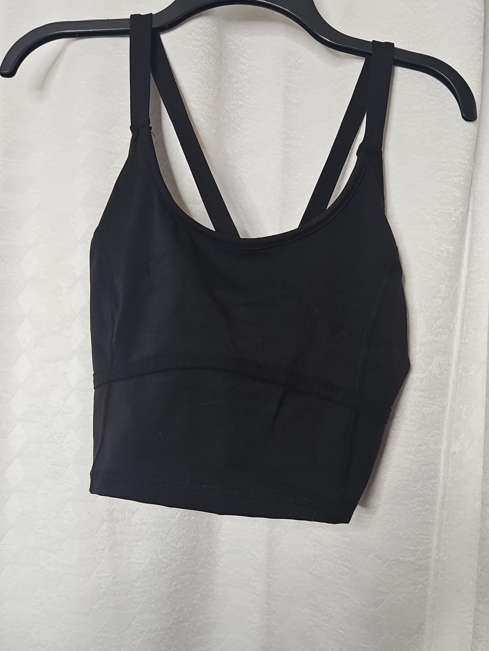Black Strappy Crop Lined Bralette -
